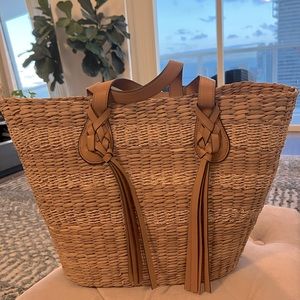 Ulla Johnson Straw Basket Beach Bag